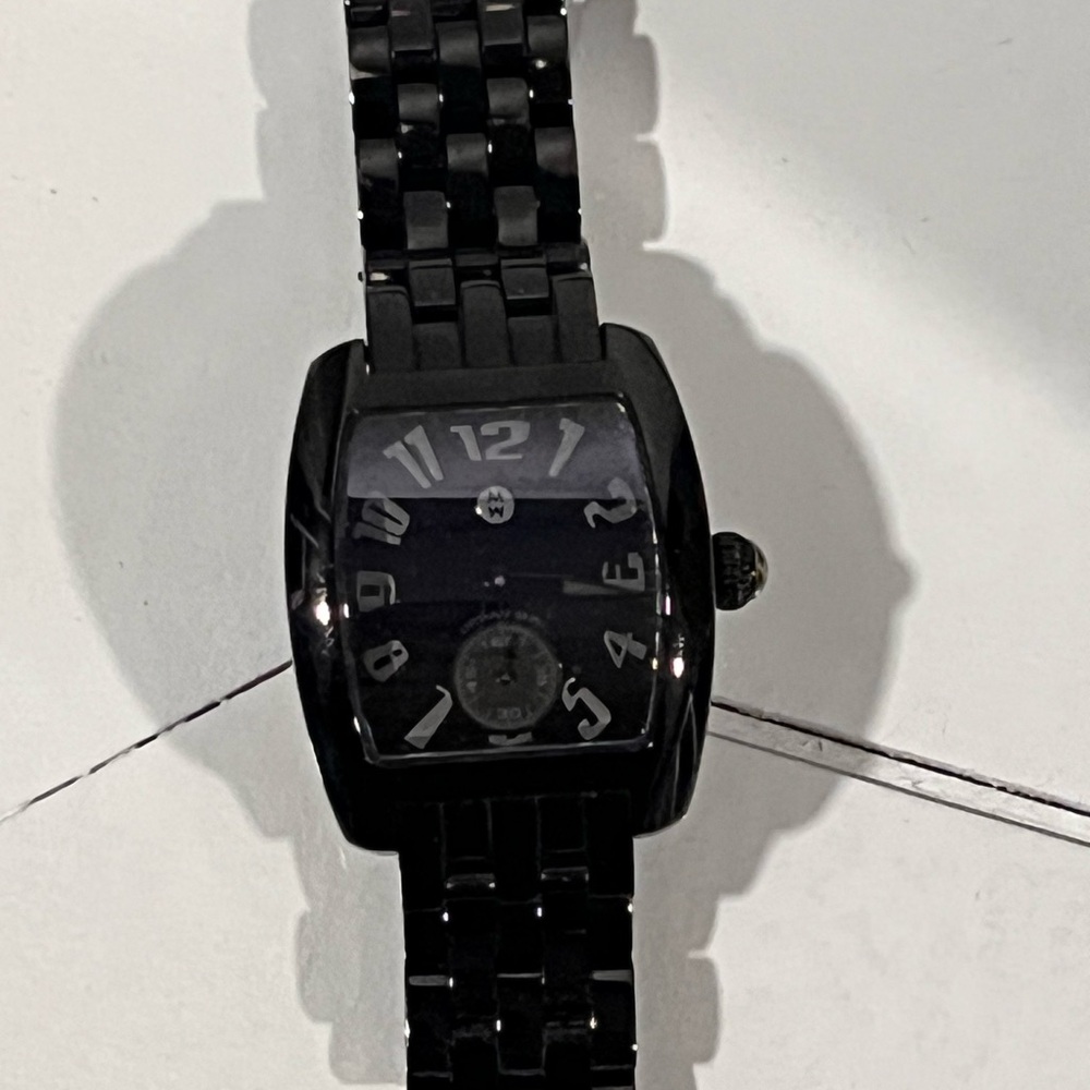 Michele Black Stainless Steel Watch